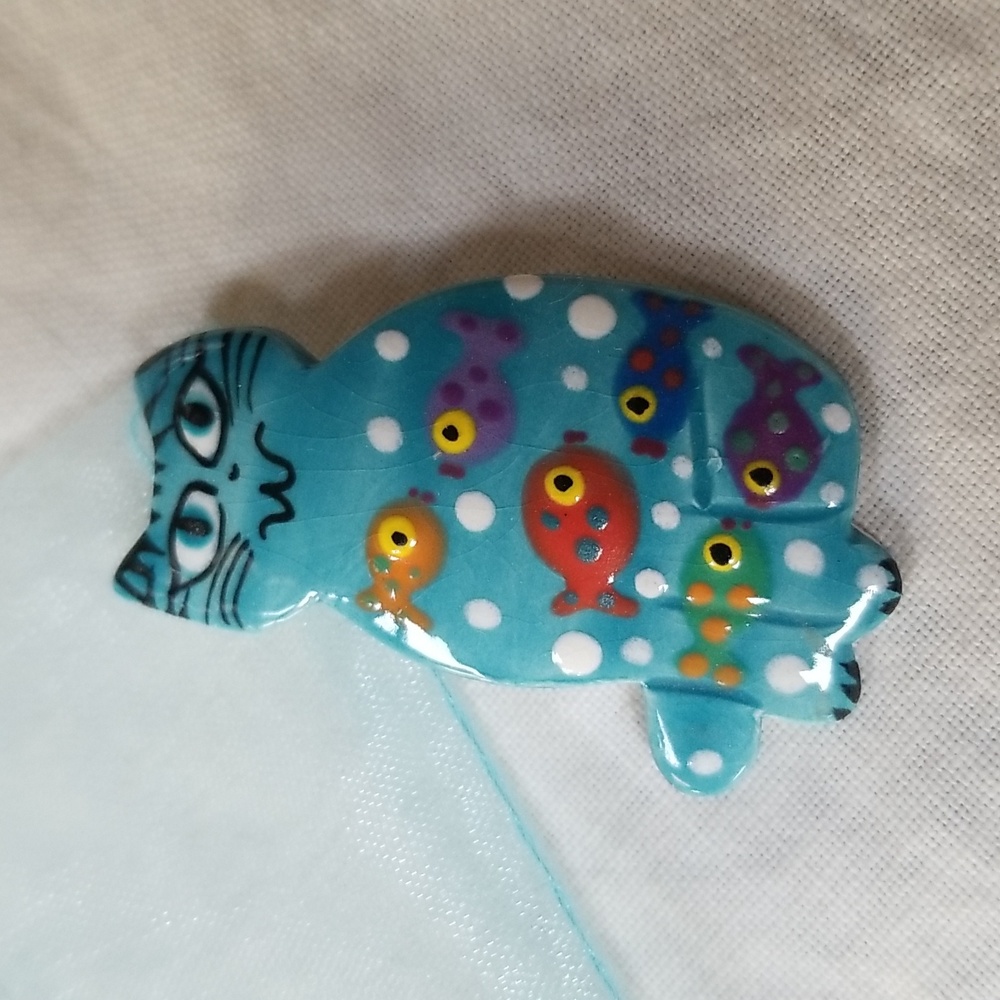 😺CERAMIC CAT BROOCH